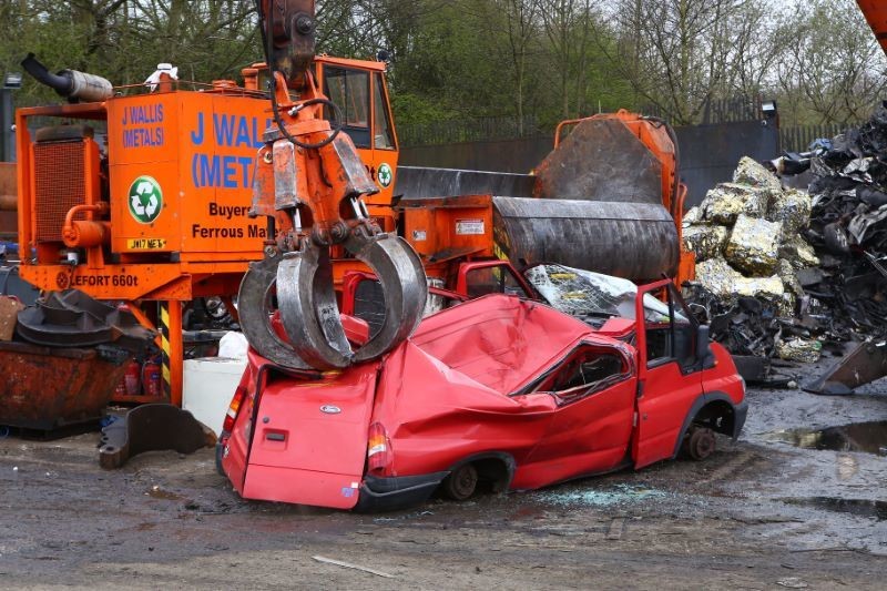Other image for Clear warning for illegal fly tippers as Transit  is crushed